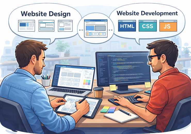 Website designer and developer creating a modern business website in Gurgaon